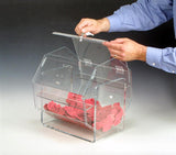 13.5"w Acrylic Raffle Drum with Locking Door, Countertop - Clear 119564