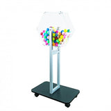 Acrylic Raffle Drum with Wheels, Floorstanding - Clear & Black 23X15X45" 119571