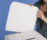 Cardboard Ballot Box w/ Pocket, Floorstanding or Countertop - White 119574