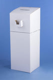Cardboard Ballot Box w/ Pocket, Floorstanding or Countertop - White 119574