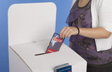 Cardboard Ballot Box w/ Pocket, Floorstanding or Countertop - White 119574