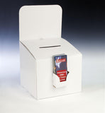 Cardboard Ballot Box w/ Pocket, Floorstanding or Countertop - White 119574