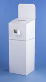 Cardboard Ballot Box w/ Pocket, Floorstanding or Countertop - White 119574