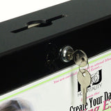 Key Drop Box with 11 x 7.5 Sign Holder, Lock & Floor Stand - Black 119575