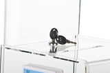 Clear Acrylic Ballot Box w/ Lock,(2)8.5 x 11 Sign Frames, Side Pocket & Floor Stand 119576