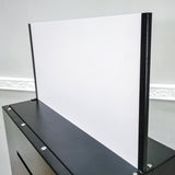 Black Metal Ballot Box w/Side Pockets, Lockable, 17 x 8.7 Header, Floorstanding  119578-BLK