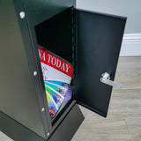Black Metal Ballot Box w/Side Pockets, Lockable, 17 x 8.7 Header, Floorstanding  119578-BLK