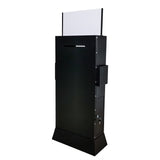 Black Metal Ballot Box w/Side Pockets, Lockable, 17 x 8.7 Header, Floorstanding  119578-BLK