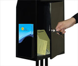 Metal Ballot Box with 2 Side Pockets & Lock, Floorstanding - Black 119579
