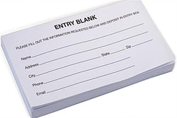 Entry Forms, Pad of 100 Sheets - White 119582