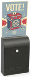 Metal Ballot Box w/ 8" x 11" Acrylic Sign Holder & Lock, Wall or Countertop - Black 119585