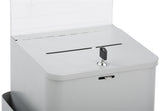 Locking Metal Ballot Box w/ 8.5" x 11" Acrylic Header, Wall or Countertop - Silver 119587