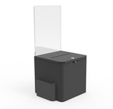Locking Metal Ballot Box w/ 8.5" x 11" Acrylic Header, Wall or Countertop - Black 119588