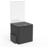 Locking Metal Ballot Box w/ 8.5" x 11" Acrylic Header, Wall or Countertop - Black 119588