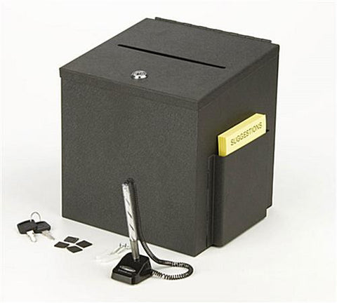 Metal_Ballot_Box_w/_Side_Pocket,_Pen_&_Lock,_Wall_or_Countertop_ _Black_119594