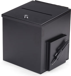 Metal_Ballot_Box_w/_Side_Pocket,_Pen_&_Lock,_Wall_or_Countertop_ _Black_119597