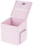 Metal Ballot Box w/ Side Pocket, Pen & Lock, Wall or Countertop - Pink 119598