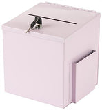 Metal Ballot Box w/ Side Pocket, Pen & Lock, Wall or Countertop - Pink 119598