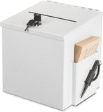 Metal_Ballot_Box_w/_Side_Pocket,_Pen_&_Lock,_Wall_or_Countertop_ _White_119599