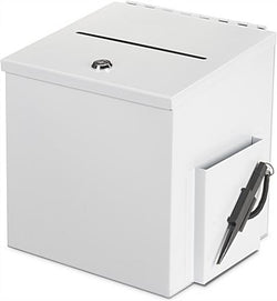 Metal_Ballot_Box_w/_Side_Pocket,_Pen_&_Lock,_Wall_or_Countertop_ _White_119599