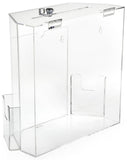 Acrylic Ballot Box w/ 8.5” x 11” Frame, Lock & 2 Pockets, Wall or Tabletop – Clear 119600