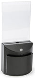 Metal Ballot Box w/ Lock & 8.5" x 11" Acrylic Header, Wall or Countertop - Black 119604