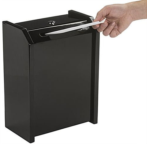 Metal Ballot Box with Lock, Wall Mount or Countertop, Top Loading Insert Slot