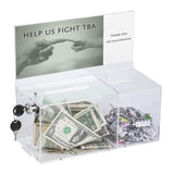 Acrylic Ballot Box w/ Gift Compartment, Sign Header, Wall Mount or Countertop-Clear 119606