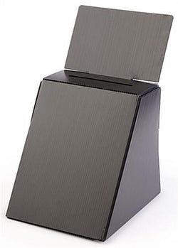 Cardboard Ballot Box with Removable Header - Black 119610