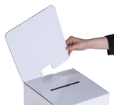 7PK Cardboard Ballot Box with Removable Header & Side Pocket - White 119612