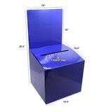 7PK Cardboard Ballot Box with Removable Header, Slanted Top   Blue 119614