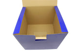 7PK Cardboard Ballot Box with Removable Header, Slanted Top   Blue 119614