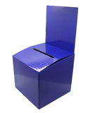 7PK Cardboard Ballot Box with Removable Header, Slanted Top   Blue 119614