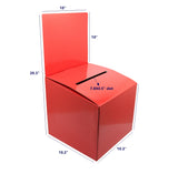 7PK Cardboard Ballot Box with Removable Header, Slanted Top   Red 119615