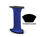 40_Tall_Portable_Counter_with_Black_4 sided_Top_&_Stretch_Wrap_ _Blue_119627