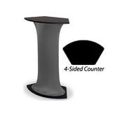 40_Tall_Portable_Counter_with_Black_4 sided_Top_&_Stretch_Wrap_ _Silver_119629