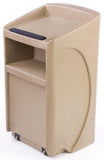 Outdoor Podium for Floor, Plastic   Beige with Walnut Panel 119652