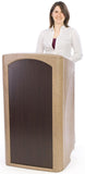 Outdoor Podium for Floor, Plastic   Beige with Walnut Panel 119652