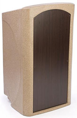 Outdoor Podium for Floor, Plastic   Beige with Walnut Panel 119652