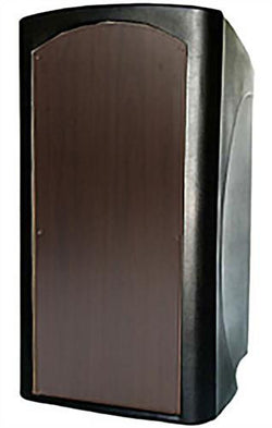 Outdoor Podium for Floor, Plastic   Black with Walnut Panel 119654