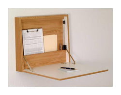 Folding Desk Laptop Station for Wall Mount   Oak 119677