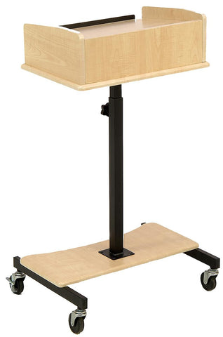 24”W Adjustable Laptop Stand, with Slide-Out Shelf, Tilting Surface - Maple 119680