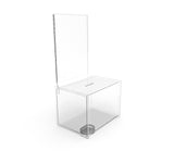 Box, Clear Ghost Acrylic Donation Fundraising 7" wide, 5.5"deep x 13.5" tall 11968