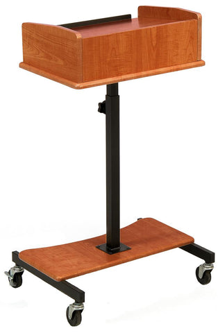 24¡±W Adjustable Laptop Stand, with Slide Out Shelf, Tilting Surface   Cherry