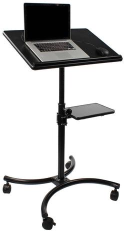 Height Adjustable Laptop Stand, Stationary Shelf, 28 Platform   Black 119683