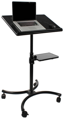 Height Adjustable Laptop Stand, Stationary Shelf, 28" Platform - Black 119683