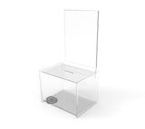 Box, Clear Ghost Acrylic Donation Fundraising 7" wide, 5.5"deep x 13.5" tall 11968