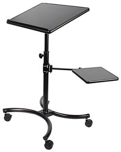 Height Adjustable Laptop Stand, Extendable Secondary Shelf, 28 Platform   Black