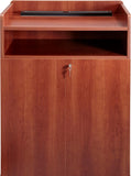 Cherry Color Floor Podium with Storage Cabinet and Shelf 119692