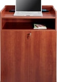Cherry Color Floor Podium with Storage Cabinet and Shelf 119692